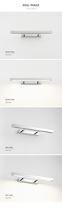 Applique murale LED moderne en alliage d'aluminium blanc rectangulaire 3500K lumière chaude à montage en surface pour éclairage de salle de bain - Product Image 4