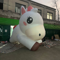 Caballo Inflable Personalizado BOYI de Año Nuevo, Unicornio Rosa de Dibujos Animados