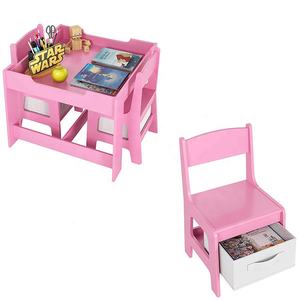 Table de peinture en bois massif rose pour filles, ensemble Table et chaise pour enfants, bureau d'activité pour enfants, table de jeu bleu solide pour garçons, vente en gros - Product Image 2