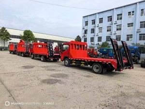 Three-axle 20/40ft <b>container</b> transport flatbed semi-trailer flatbed low-loader trailer low flat deck <b>container</b> transport truck - Product Image 6