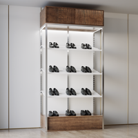 Meuble à chaussures autoportant haut personnalisable pour la vente, organisateur de rangement pour chaussures, présentoir de sacs à main pour magasin