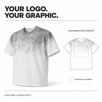 T-shirt Homme Oversize Personnalisé Teint par Pulvérisation 100% Coton 260 GSM Col Rond Tricoté Manches Courtes Style Urbain pour Marques de Vêtements