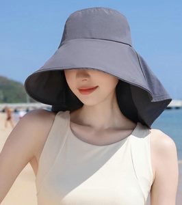 Sombrero de Paja Anti-UV de Verano para Mujer, con Protección para el Cuello, Moderno, para Viajes, Playa y Pesca - Product Image 2
