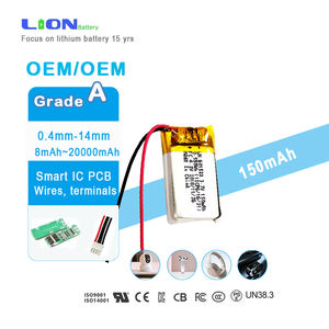 高容量可充电 601520 3.7v 150mah 锂聚合物电池 智能穿戴设备 KC UL - Product Image 1