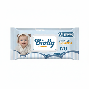 Biolly 120 toallitas húmedas Baby Gold - Textura gruesa tipo panal, apta para pieles sensibles - Product Image 2