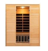 Sauna de infrarrojos lejanos para 3 personas, de madera de hemlock, espectro completo, para spa en casa, suministro de fábrica.