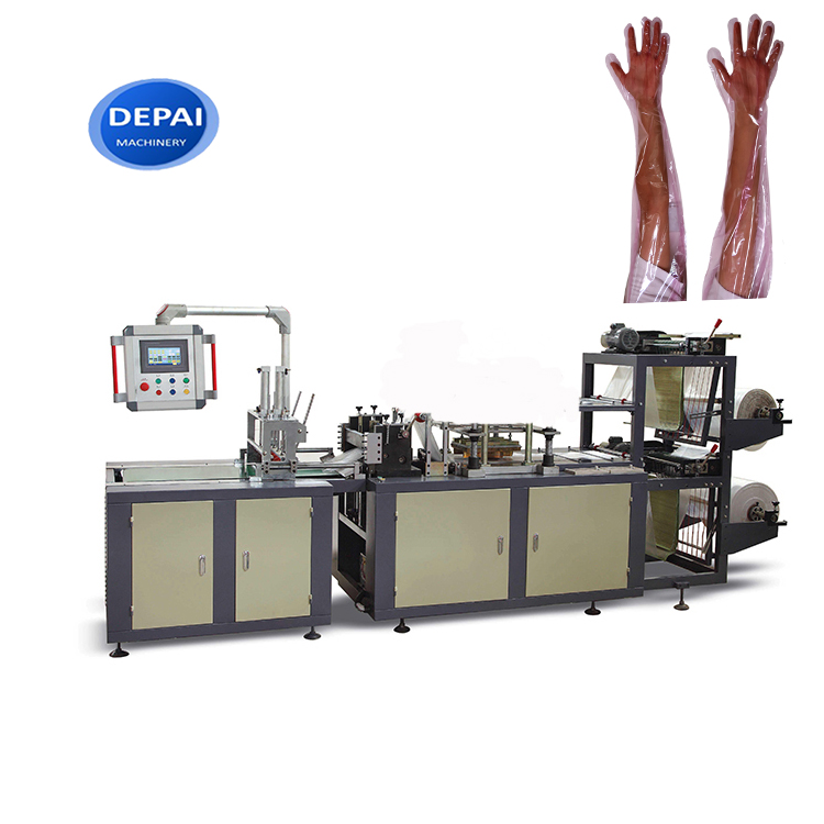 Одноразовые ветеринарных PE с длинным рукавом перчатки делая машину с дешевой ценой