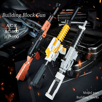 Venta caliente de fábrica HK416 Bloques de montaje educativo para niños Comer pistola de pollo Modelo pistola de juguete de plástico
