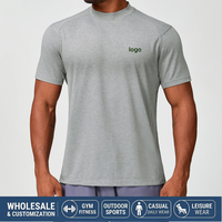 Camisetas de Gimnasio y Fitness, Corte Regular, Camisetas Lisas para Fisicoculturismo, Cuello Redondo, Manga Corta, Camisetas Deportivas