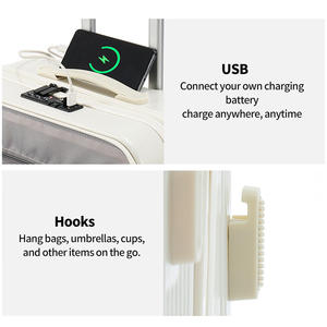 <span class=keywords><strong>Valise</strong></span> à roulettes multifonctionnelle en PC à ouverture frontale de 20 pouces, durable, pour voyage, vente en gros pour femmes - Product Image 4