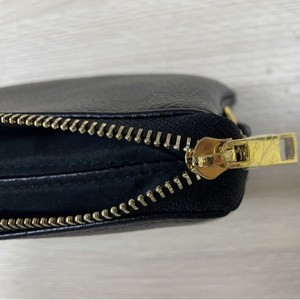 Pochette en cuir avec fermeture éclair, style minimaliste, usage quotidien, noir - Product Image 4