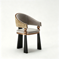 Chaise de salle à manger de luxe, design moderne, structure en bois massif, chaise d'appoint rembourrée en velours pour villa et manoir, mobilier d'exception