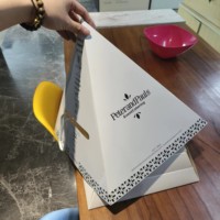 Boîte pyramidale de présentation pour traiteur, en papier alimentaire, pour fêtes, personnalisable, pour pain, desserts, snacks, plateau de dégustation