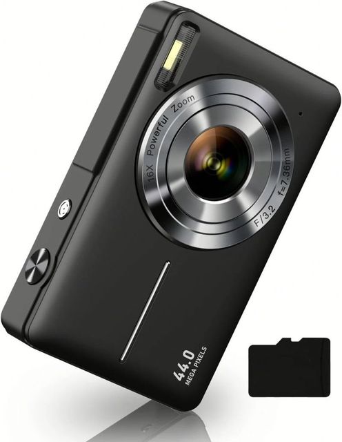 Digital Camera FHD 1080P Digital Point and Shoot Camera with 16X Zoom Anti Shake 32GB Card Compact Small Camera for Boys Girl