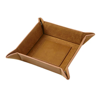 Organisateur de rangement pliable en cuir pour bijoux, cosmétiques, bureau, maison, plateau de rangement portable