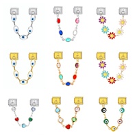 Bracelet à breloques italien en acier inoxydable plaqué or tendance pour femmes, chaîne à maillons, pendentif, breloque œil, bracelet italien, bijoux cadeaux