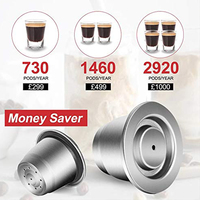 Kapsul Kopi Isi Ulang Cangkir Baja Tahan Karat Pod Kopi Dapat Digunakan Kembali Kompatibel dengan Mesin Nespresso Original Line