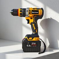 Perceuse à percussion sans balais 21V - Haute efficacité, réversible, trois vitesses, couple élevé, pour perçage du béton, rechargeable