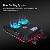 Cuisinière à induction électrique haute puissance multifonction en acier inoxydable 3500W 220v avec double commande à bouton