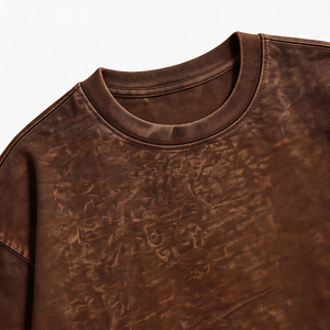 Camiseta HuaYi GOTS Vintage Lavada en Color Marrón con Estampado de Calavera "FEEL ALIVE", Estilo Oversize, Streetwear Grunge, de Algodón, Manga Corta - Product Image 3
