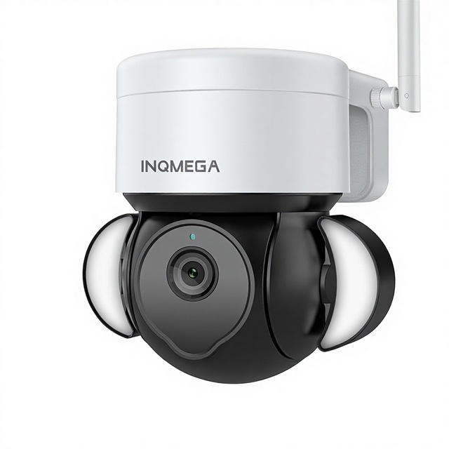 INQMEGA 5MP HD Surveillance TUYA Courtyard Dome Camera Wireless WiFi Smart Security Floodlight Camera Alarm Color Night Version