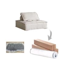 Canapé sectionnel compressible carré canapé modulaire au sol coussins arrière amovibles petit canapé en tofu au sol, canapé à compression