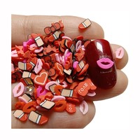 Tranches d'argile polymère série saint-valentin, mélange d'arroseurs d'argile douce, bricolage Slime Nail Art, accessoires de remplissage