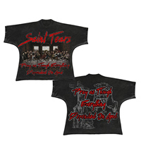 Personnalisé Vintage Hip Hop Street Style impression sur demande t-shirts graphiques coton homme surdimensionné haut court T-shirt