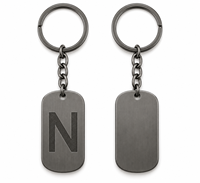 Porte-clés personnalisé en métal avec initiales, étiquette rectangulaire, logo sur mesure, vente en gros directe d'usine, cadeau, fabricant OEM ODM