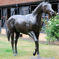 Sculpture de cheval en bronze pour jardin oeuvre grandeur nature