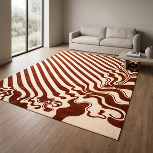 Abstract Pattern Wool <b>Acrylic</b> Area Rug Rectangle Modern Living Room Stain Resistant Hand loom Medium Pile Latex Backing - Product Image 1