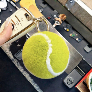 Chính hãng Rex Thỏ lông mềm Tennis Bóng Xe Mặt dây chuyền Ins sang trọng Keychain cho trường học túi quyến rũ - Product Image 3
