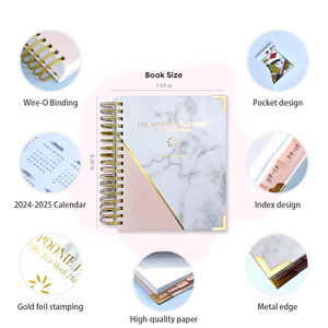 Tùy chỉnh in ấn bìa cứng A5 xoắn ốc giấy may ràng buộc Tạp Chí kế hoạch in ấn với dây-o ràng buộc hàng tháng tổ chức kế hoạch - Product Image 2