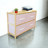 Commode à 4 tiroirs en bambou de ferme pour meubles de maison pour chambre à coucher salon entrée bar à domicile ou tour de rangement scolaire