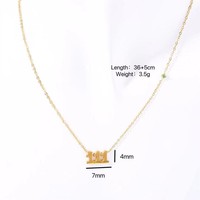 Collar con Colgante de Número 111, Chapado en Oro de 18K, Acero Inoxidable, Delicado, Minimalista, con Circonita, Regalo