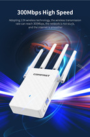 Caméra IP Wifi CF-WR306S avec répéteur Wifi 300 Mbps agrandissement Pro Radio sans fil Extender avec 4 antennes externes (fixe)
