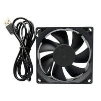 Ventilateur USB 5V 80x80x25 mm 8025 pour Boîtier d'Ordinateur, Mini Ventilateur de Refroidissement 12V à Flux Axial