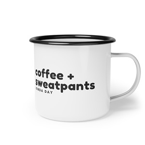 Tazza da campo smaltata da 12 once per caffè e pantaloni della tuta da esterno per amanti - Product Image 3