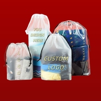 Sac à cordon personnalisé avec logo imprimé, imperméable, transparent, givré, pour l'emballage et le rangement des vêtements, les voyages en plein air