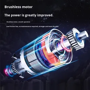 מטחנה זוויתית אלחוטית ללא פחמים, דרגה תעשייתית, סוללת ליתיום 2000mAh, 10000 סל\\\"ד, 50/60 הרץ, מטחנה רב תכליתית לליטוש - Product Image 2