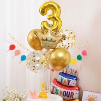 Ensemble de ballons numérotés pour anniversaire, décoration de table, support en film d'aluminium, parfait pour la mise en scène de l'endroit, accessoires photo pour fêtes