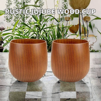 Tasse en céramique rustique en bois de jujubier – Mini tasse vintage laquée, écologique, imprimée en sérigraphie, pour promotion