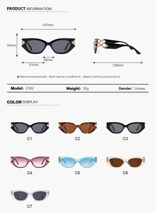 Gafas de Sol de Moda, Marca de Lujo, Diseño Ojo de Gato, Monturas Gruesas, Colores Pastel, Retro, Grandes, para Mujer, 2025, Logotipo Personalizado - Product Image 6