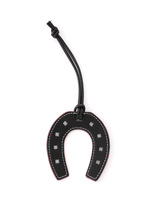 Breloque fer à cheval en cuir avec surpiqûres contrastées, cordon noué pour sac, pour découpe carrée en PU, 15 couleurs, porte-bonheur, vente en gros
