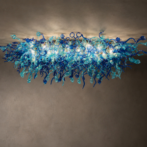 Gradient Blue Murano Glass <b>Branch</b> Shape Ceiling Chandelier Abstract Art Design For Restaurant High End Commercial Interior <b>Light</b> - Product Image 1