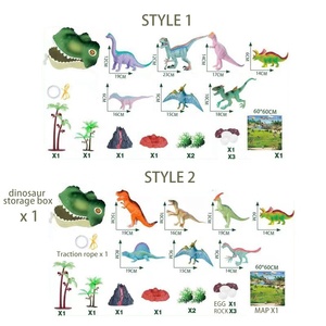 Plastic <strong>Mini</strong> 3D <strong>Dinosaur</strong> Toys Set Simulation Scene Mat <strong>Dinosaur</strong> Head Storage Box - Product Image 2