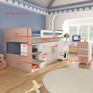 All'ingrosso letto della <span class=keywords><strong>cabina</strong></span> dei bambini <span class=keywords><strong>con</strong></span> la tabella di studio ed i cassetti di stoccaggio Full Size per le traversine medie per la camera da letto dei bambini - Product Image 4