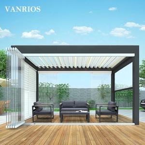 <span class=keywords><strong>Pergola</strong></span> d'extérieur <span class=keywords><strong>de</strong></span> jardin en Aluminium, toit ouvert étanche, Design moderne, offre spéciale - Product Image 4