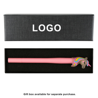 Stylo à encre gel en plastique avec motif de licorne de dessin animé, encre noire, stylo à signature, fournitures de papeterie créatives pour les étudiants, pour l'apprentissage quotidien et le bureau