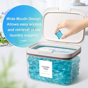 Conteneur pour capsules de lessive, 1 paquet, 94 fl oz, 5,8 lb, distributeur de poudre pour l'organisation et la décoration de la buanderie - Product Image 6